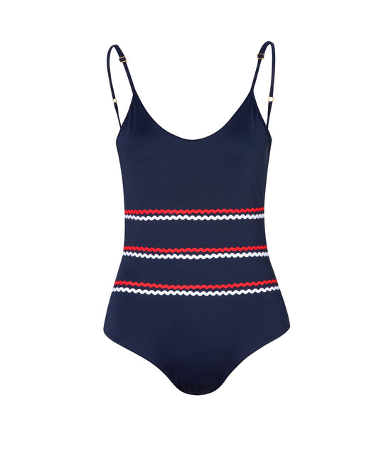 Verdelimon - One Piece - Tulum - Les Coquettes - Navy French Waves - Front