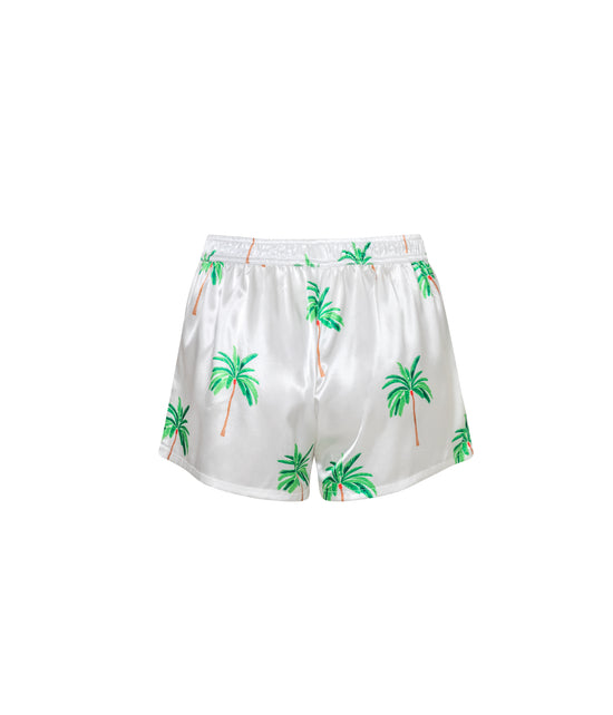 Verdelimon - Shorts - Santorini - Printed - White Palmeras - Back