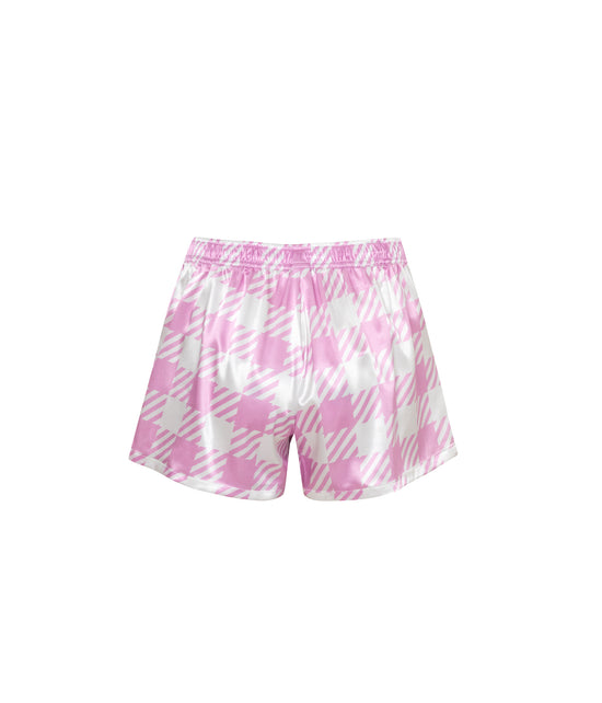 Verdelimon - Shorts - Santorini - Printed - Pink Squares - Back