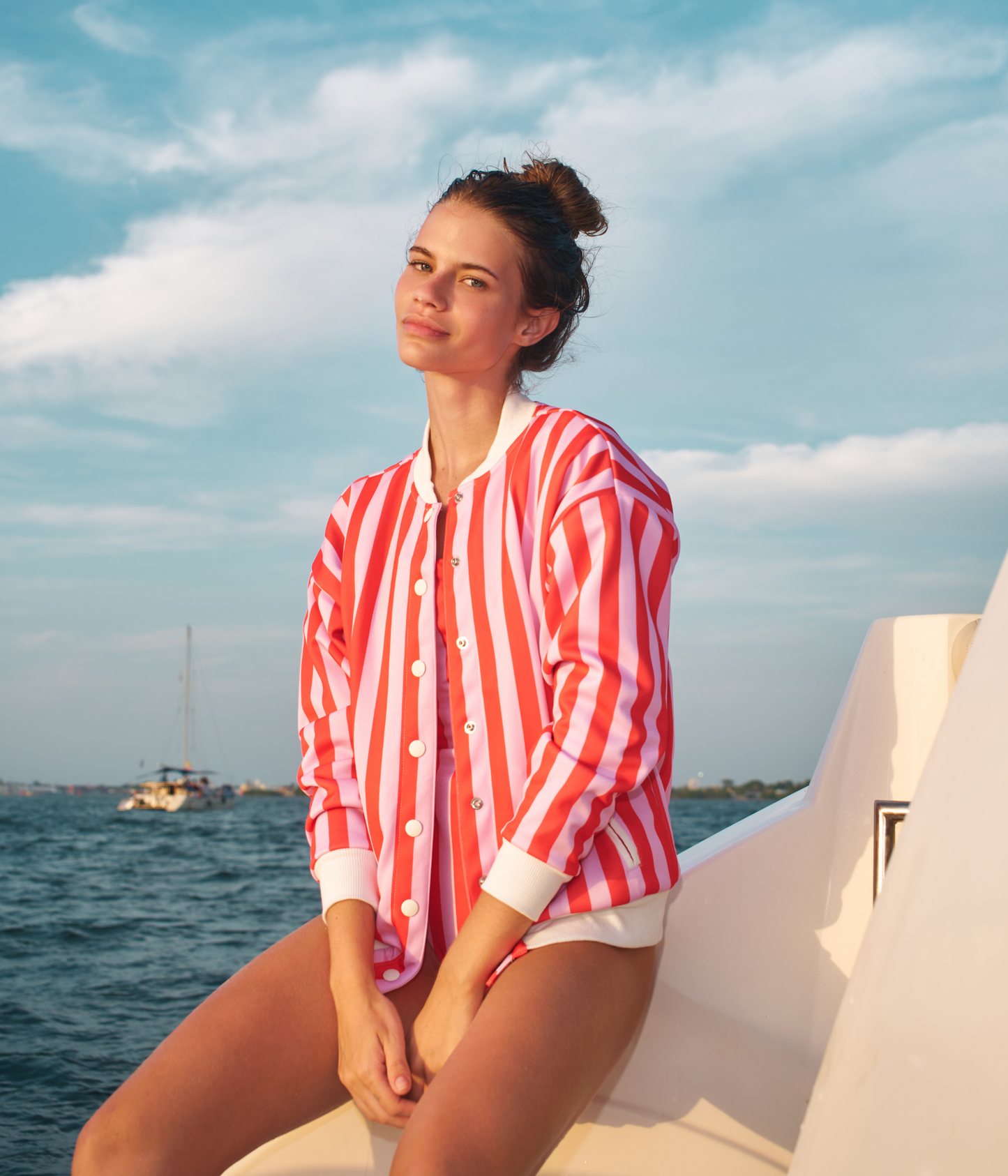 Bomber Jacket Pink Stripes Barbie