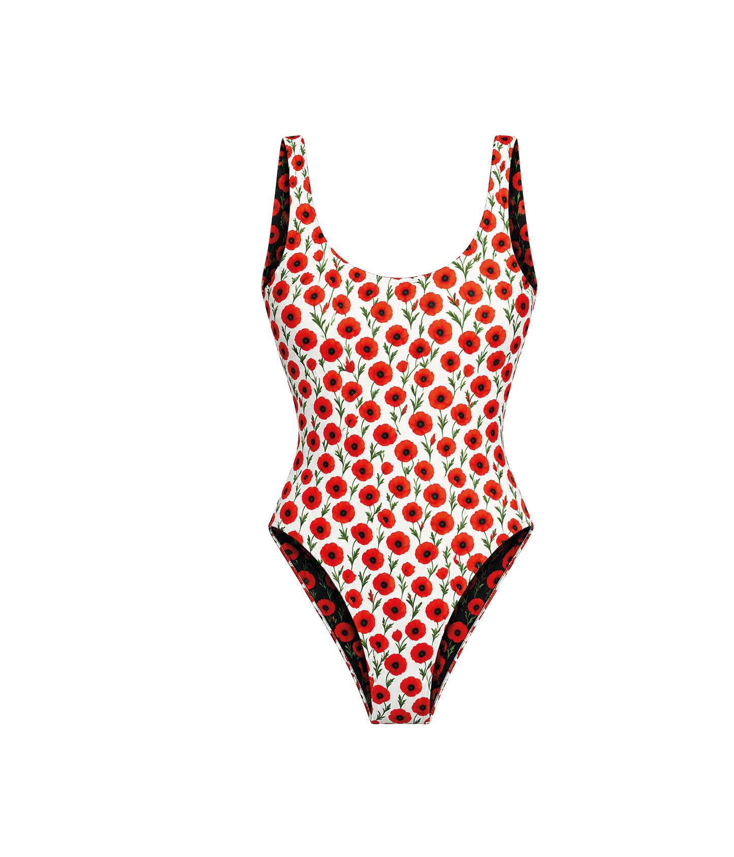 Enterizo Acacia Reversible Black Poppy & White Poppy
