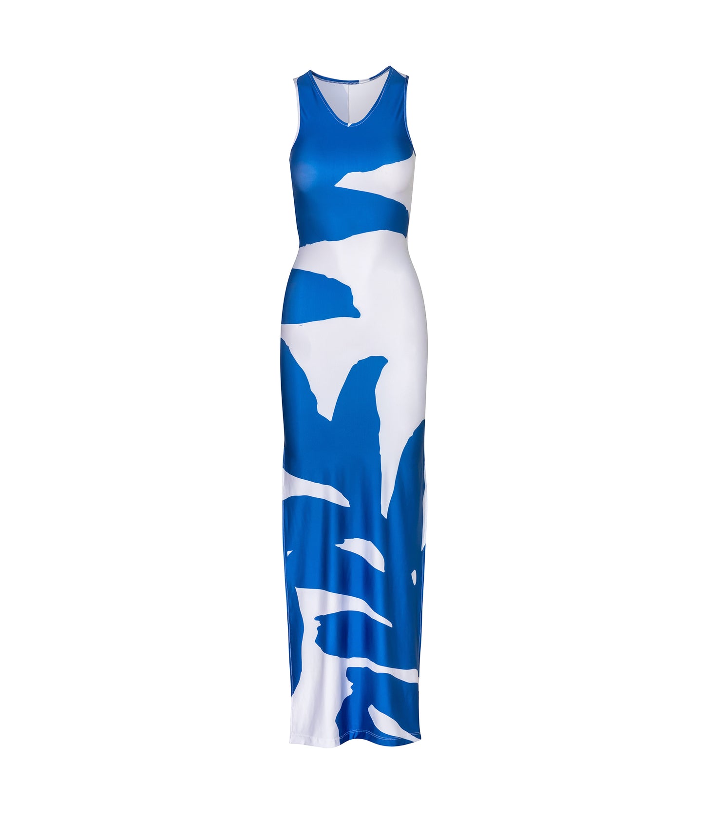 Maxi Skin Dress Blue Palms