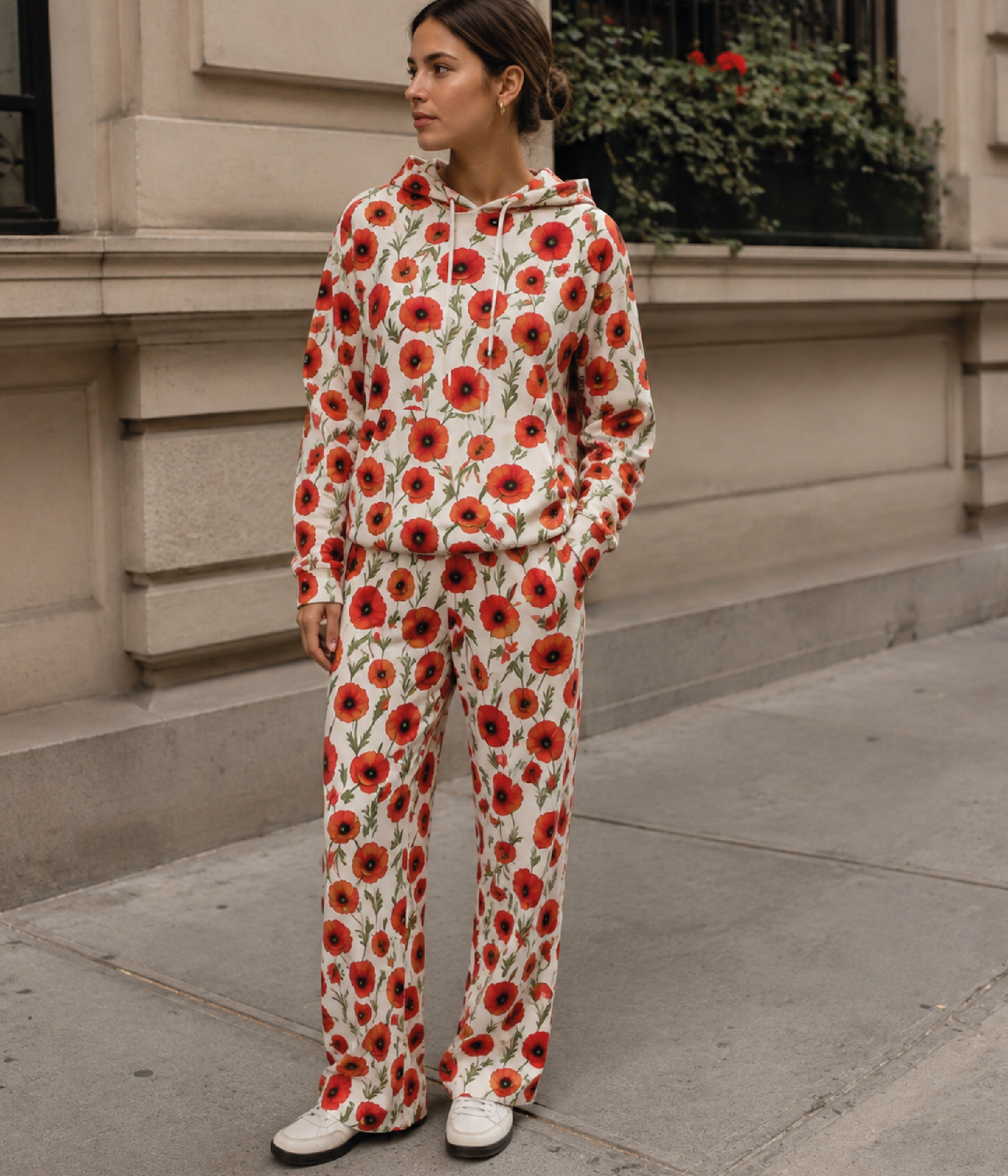 Set Laurel White Poppy