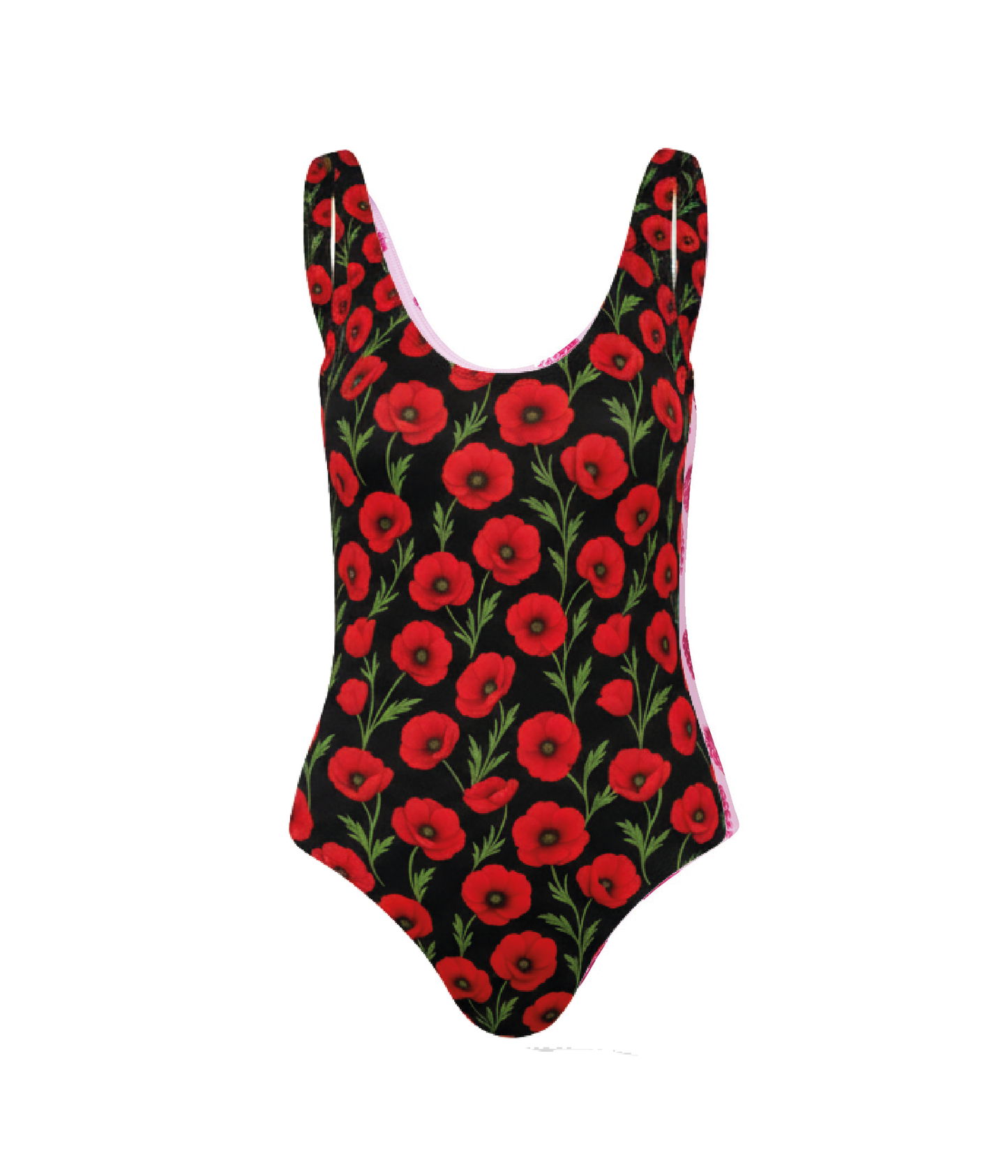 Enterizo Acacia Reversible Black Poppy & White Poppy