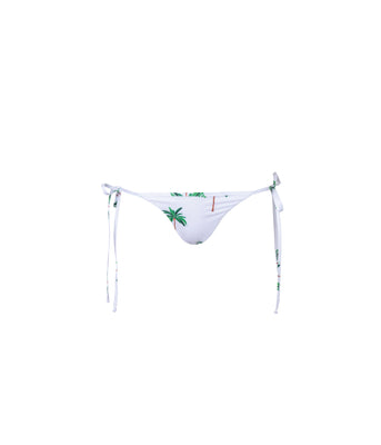 Verdelimon - Bikini Bottom -  Bauta - Printed - White Palmeras - Front