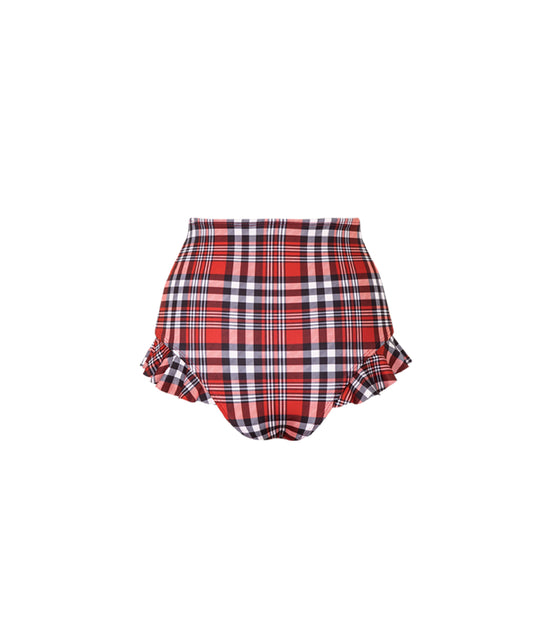 Verdelimon - Bikini Botttom - Bora Bora - Printed - Red Tartan - Back