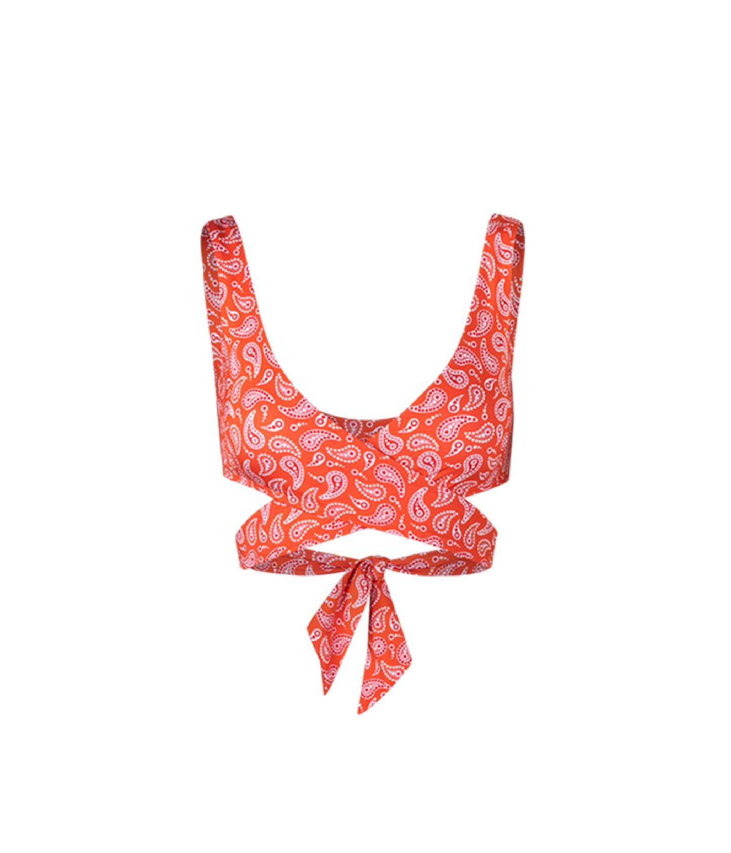 Cargar imagen en el visor de la galería, Verdelimon - Bikini Top - Calico - Printed - Red Paisley - Front
