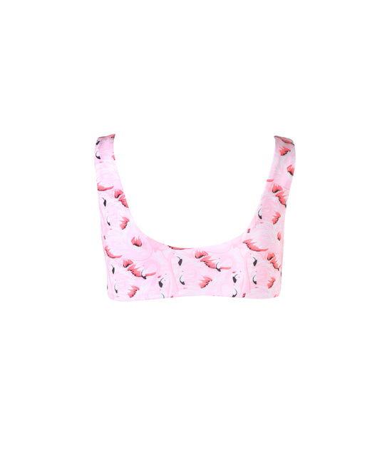 Verdelimon - Bikini Top - California - Printed - Pink Flamingos - Back
