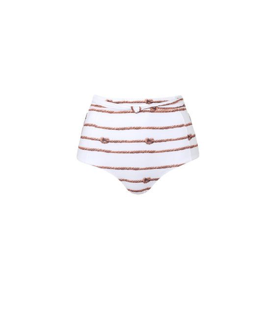 Verdelimon - Bikini Bottom -  Liguria - Printed - White Ropes - Front