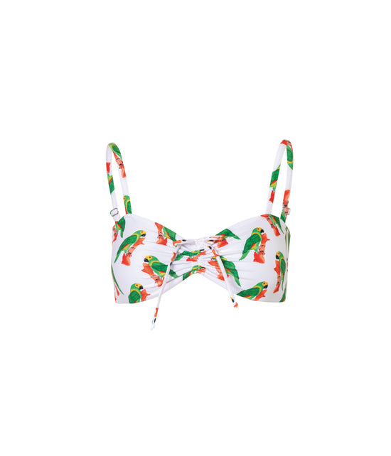 Cargar imagen en el visor de la galería, Verdelimon - Bikini Top - Maicao - Printed - White Loros - Front 
