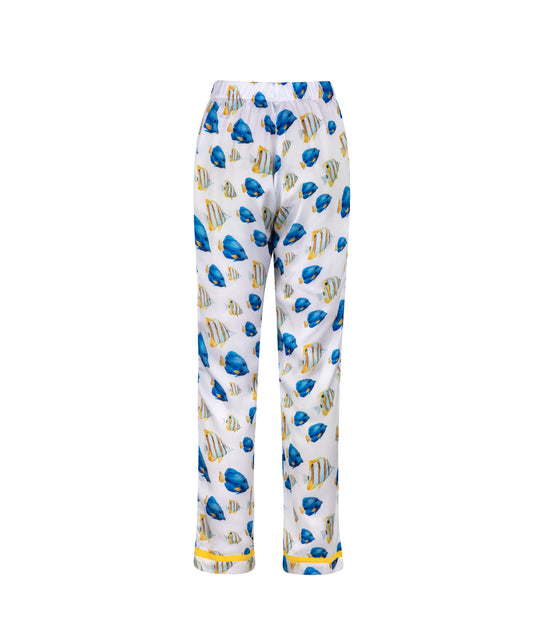 Verdelimon - Pants - Maui - Printed - White Fish - Back