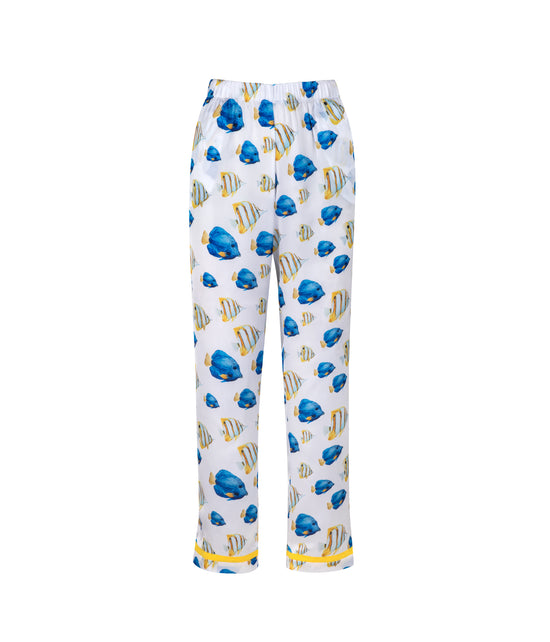 Verdelimon - Pants - Maui - Printed - White Fish - Front
