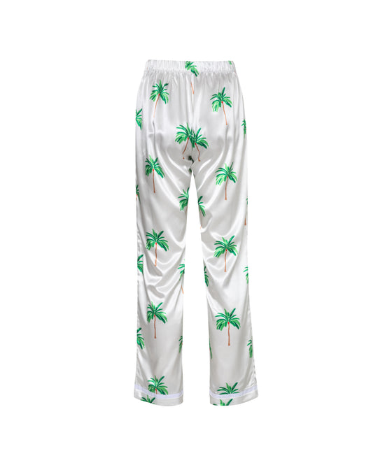 Verdelimon - Pants - Maui - Printed - White Palmeras - Back