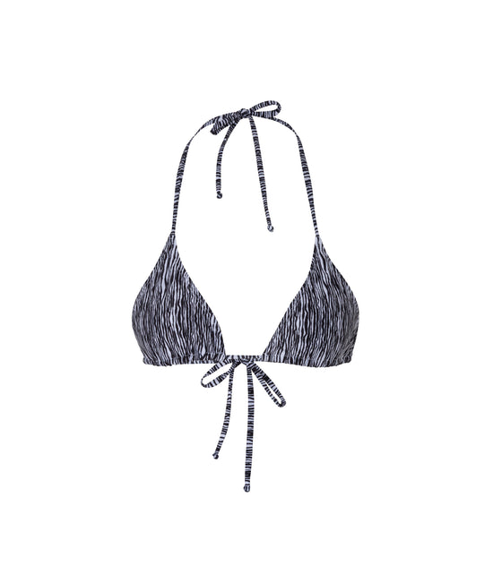 Cargar imagen en el visor de la galería, Verdelimon - Bikini Top - Moa - Printed - Black &amp;amp; White Lines - Front
