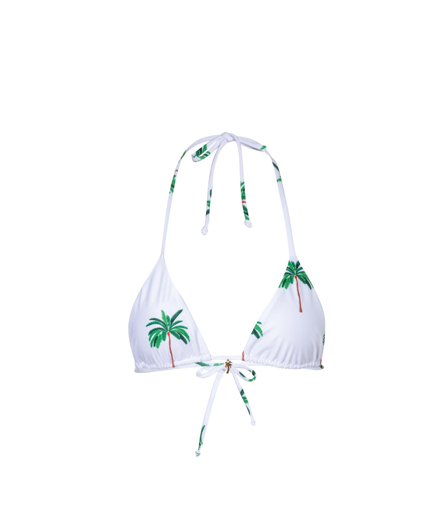 Verdelimon - Bikini Top -  Moa - Printed - White Palmeras  - Front 