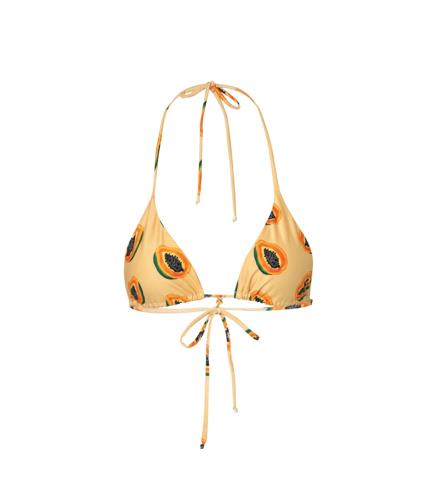 Cargar imagen en el visor de la galería, Verdelimon - Bikini Top - Moa - Printed - Yellow  Papayas - Front
