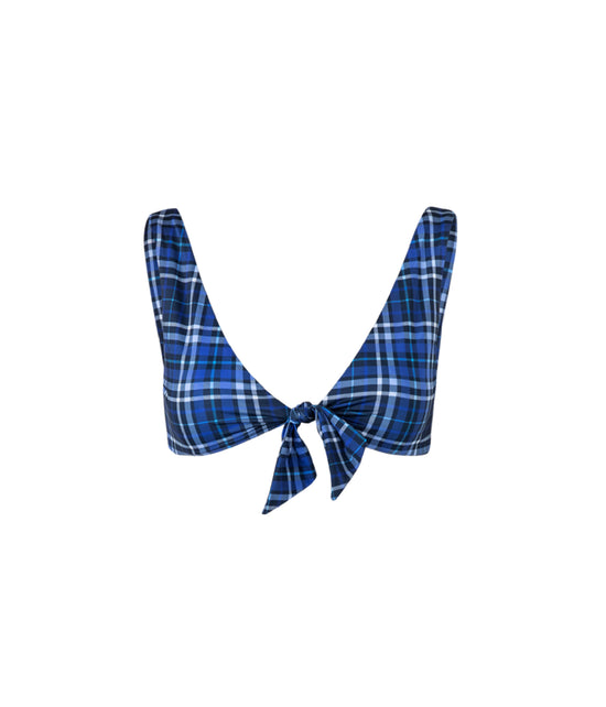 Verdelimon - Bikini Top - Montana - Printed - Blue Tartan - Front