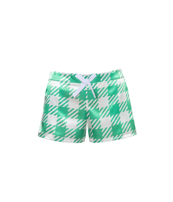 Verdelimon - Shorts - Santorini - Printed - Green Squares - Front