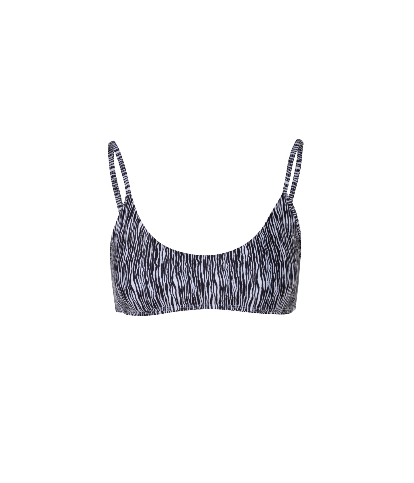 Cargar imagen en el visor de la galería, Verdelimon - Bikini Top - Sol - Printed - Black &amp;amp; White Lines - Front
