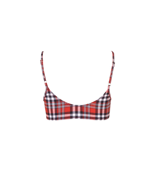 Verdelimon - Bikini Top - Sol - Printed - Red Tartan - Back