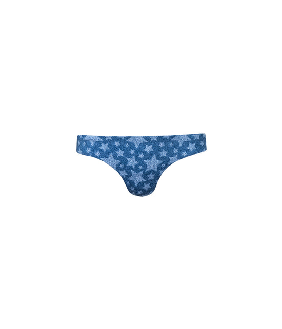 Verdelimon - Bikini Bottom - Tunas - Printed - Denim Strars - Front