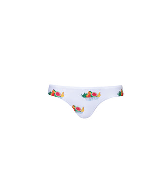 Verdelimon - Bikini Bottom - Tunas - Printed - White  Frutero  - Front